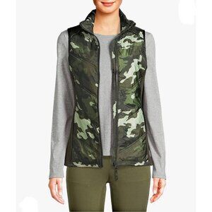 Green Camo Performance Semi-Fitted Quilted Vest with Two in-seam Pockets- Large